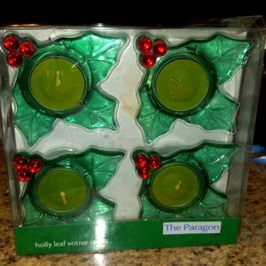Holly Leaf Votive Set